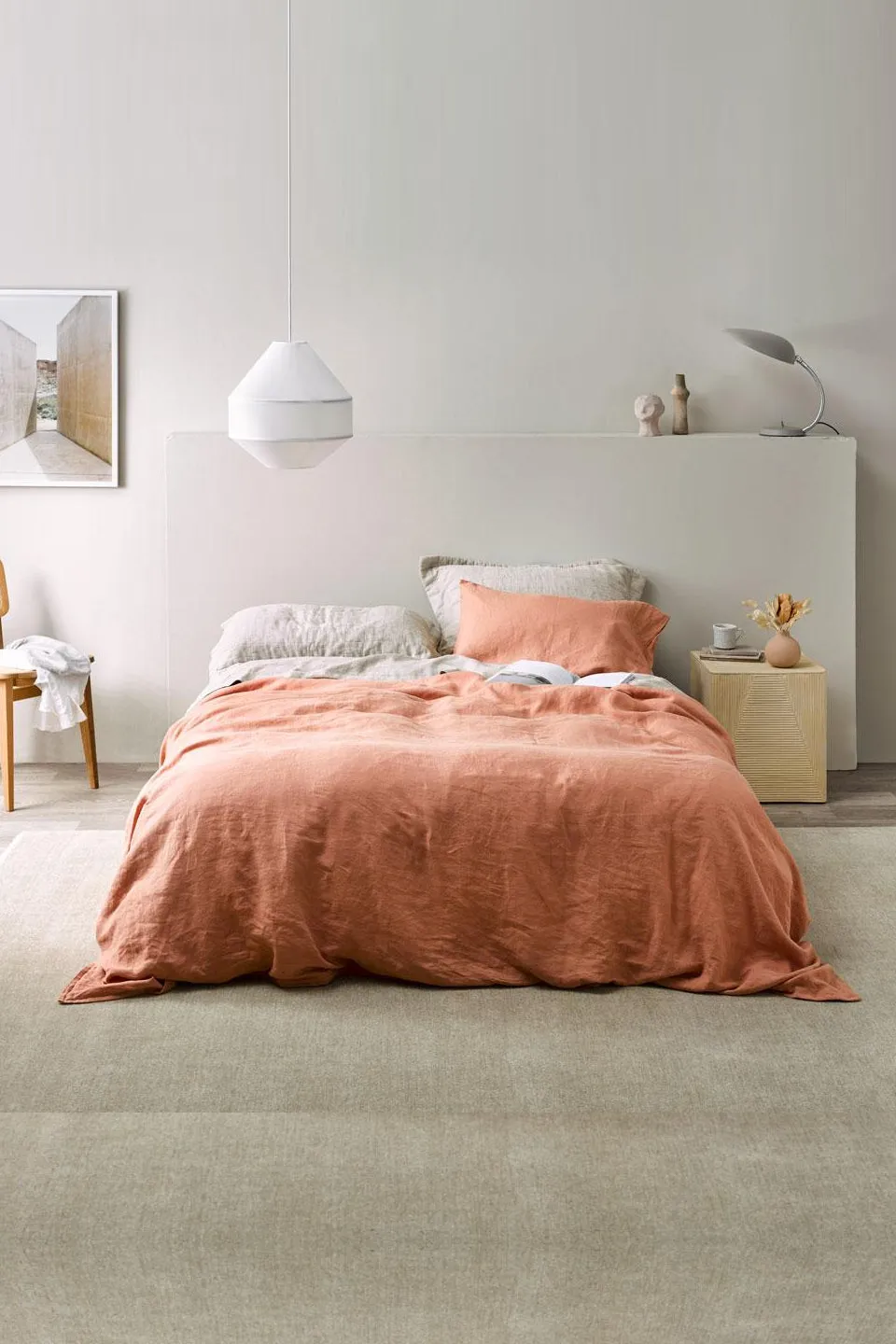 Belgian Washed Linen King Adobe Duvet Cover Set