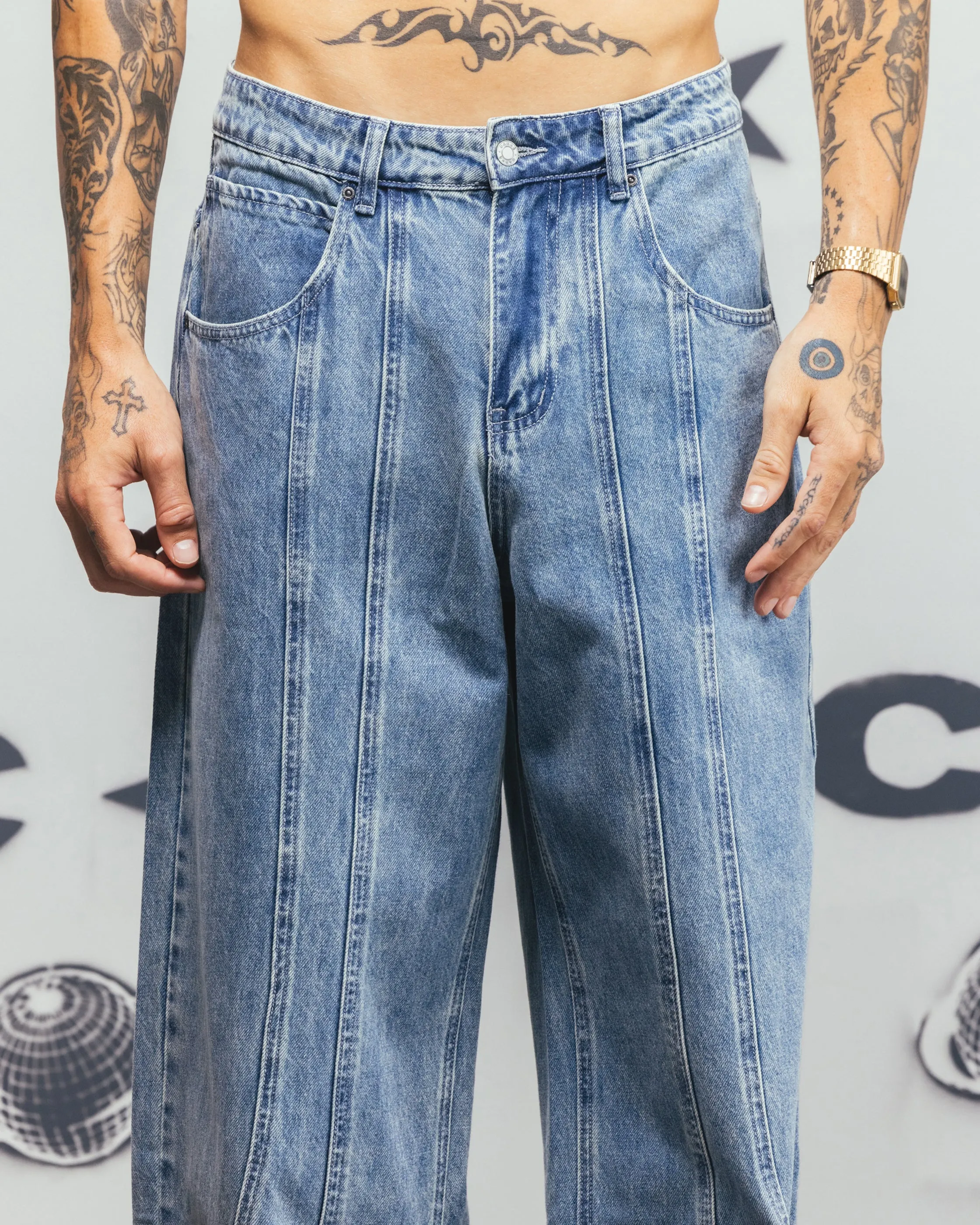 Carre Outlaw Baggy Jeans Light Blue Wash
