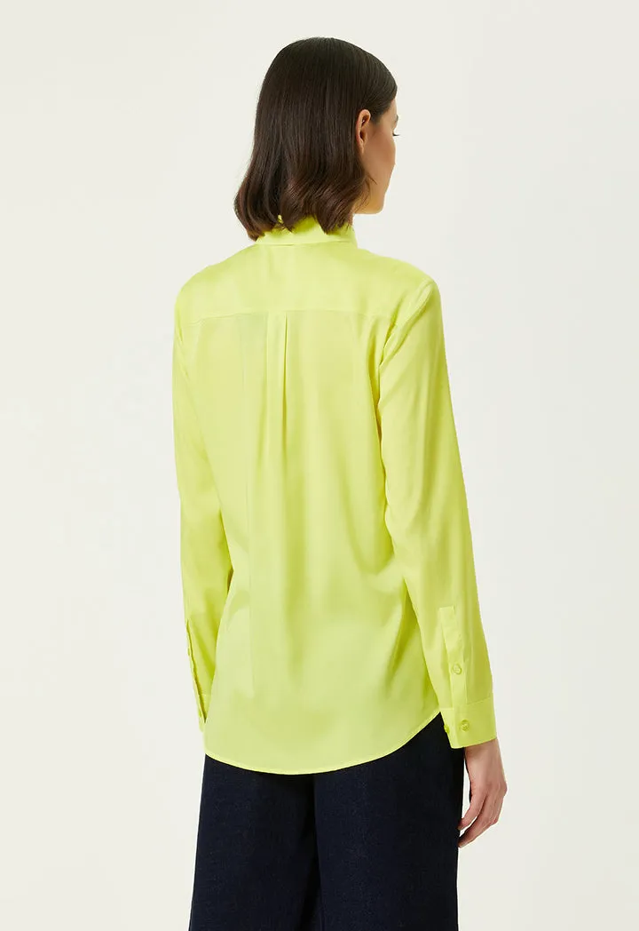 Luxurious Green Twill Silk Shirt - Elegant Collection