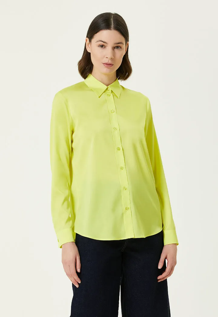 Luxurious Green Twill Silk Shirt - Elegant Collection