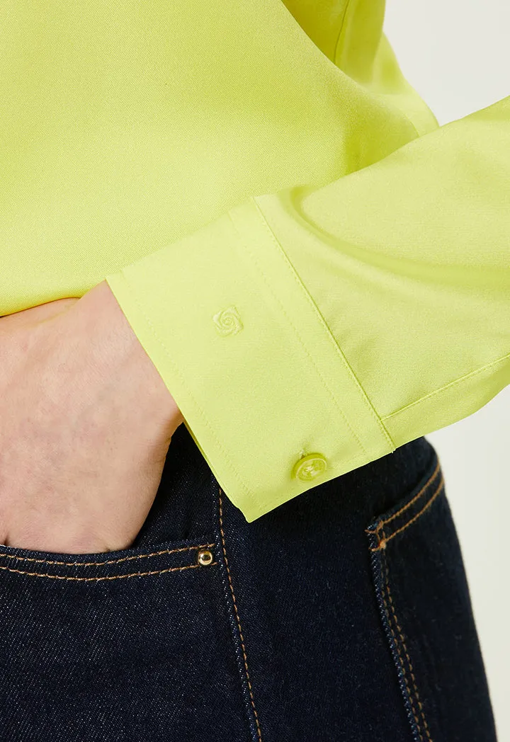 Luxurious Green Twill Silk Shirt - Elegant Collection