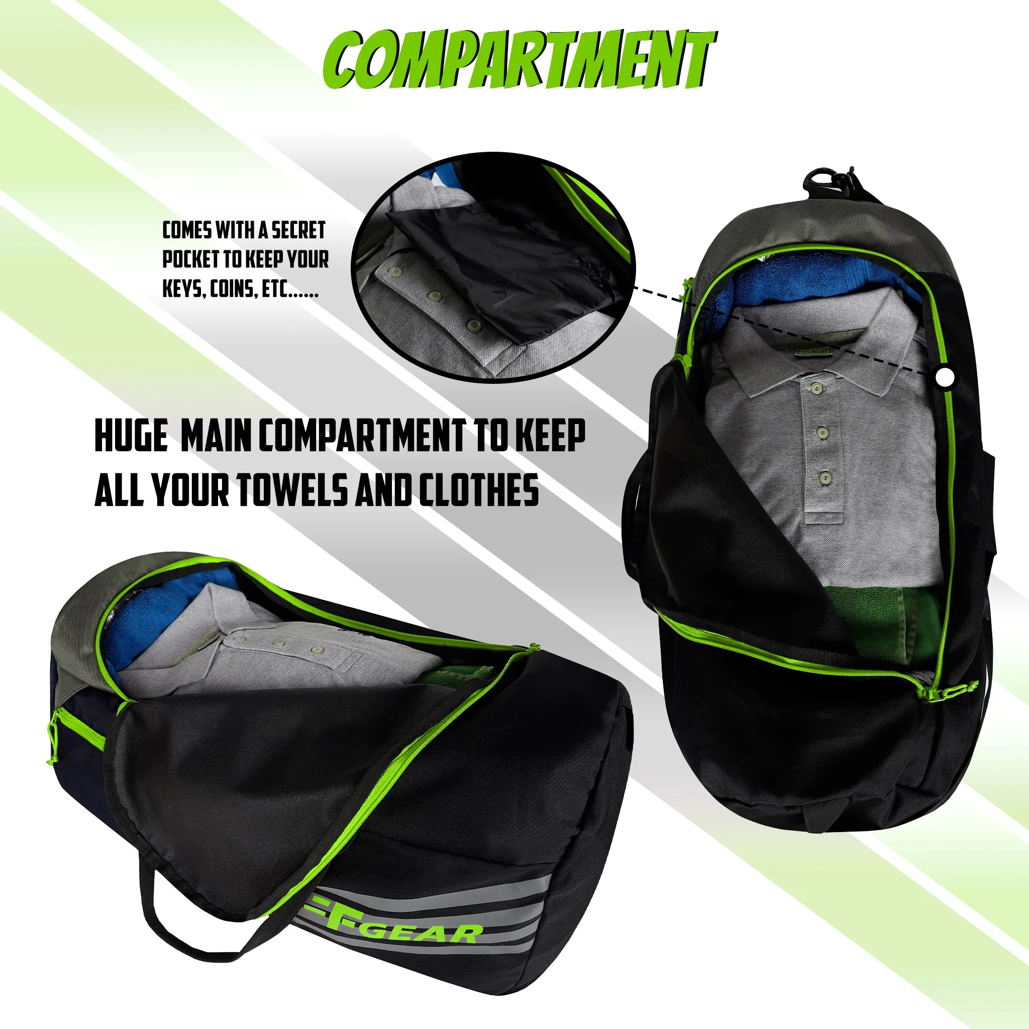 Explory V2 55L Blk Navy Green Duffel Travel Duffle