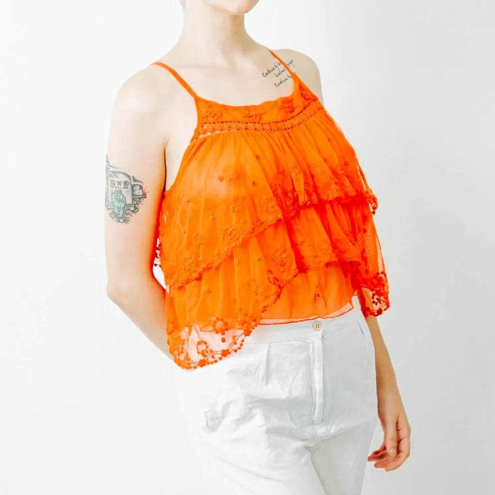 Free People Lace Layered Halter Top - Large