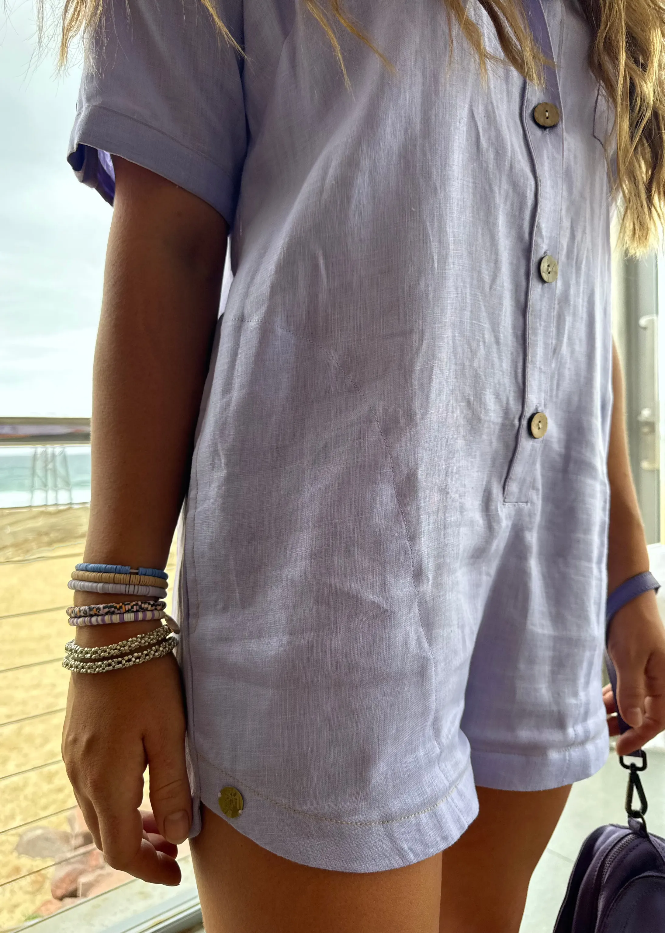 Juju Linen Playsuit - Lilac