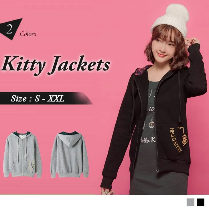 LONG SLEEVE KITTY HOODED JACKETS