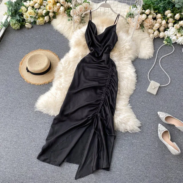 Riviera Satin spaghetti Dress