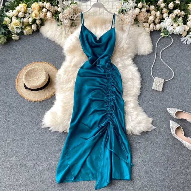 Riviera Satin spaghetti Dress