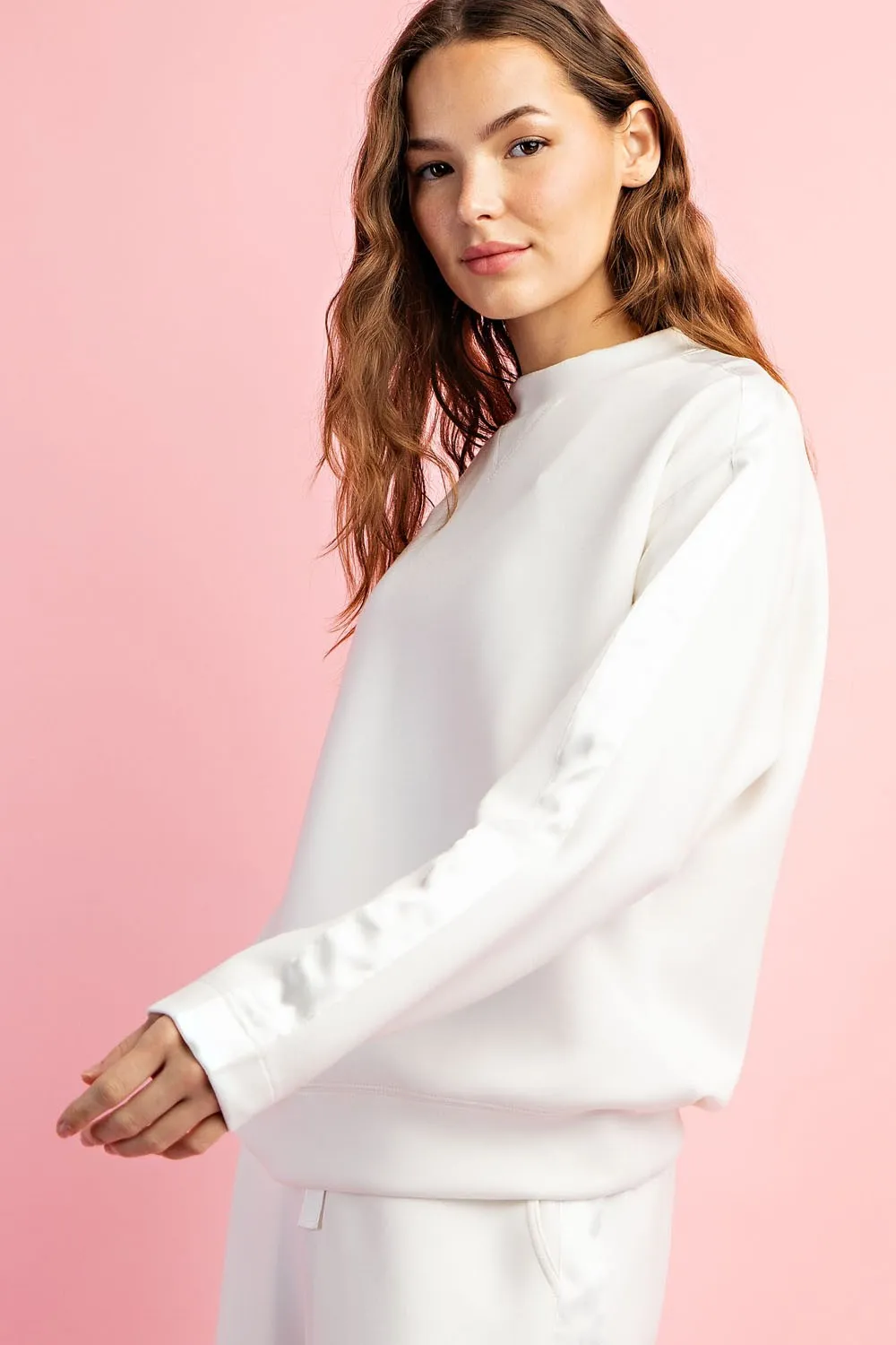 Satin Detail Crewneck Top