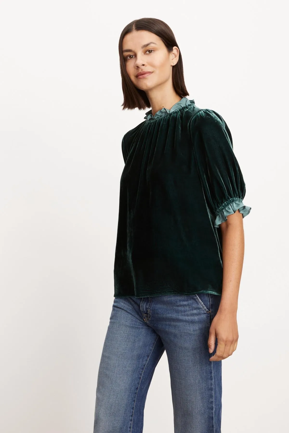 Luxurious VAL Silk Velvet Top for Stylish Elegance