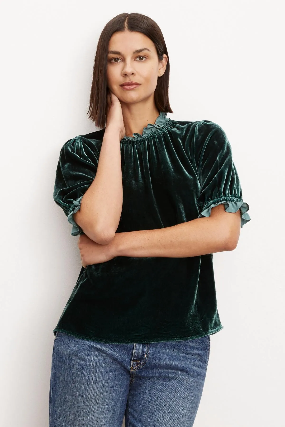 Luxurious VAL Silk Velvet Top for Stylish Elegance