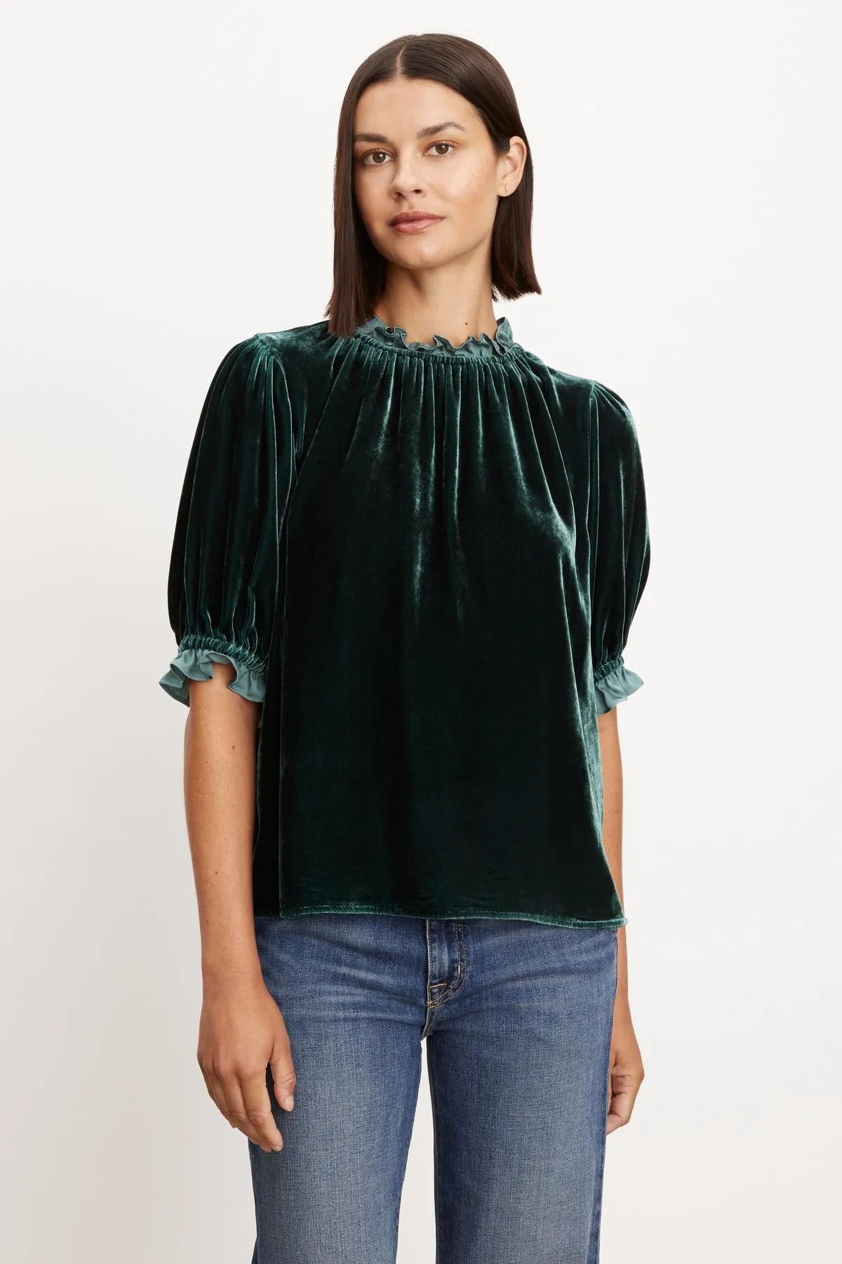 Luxurious VAL Silk Velvet Top for Stylish Elegance